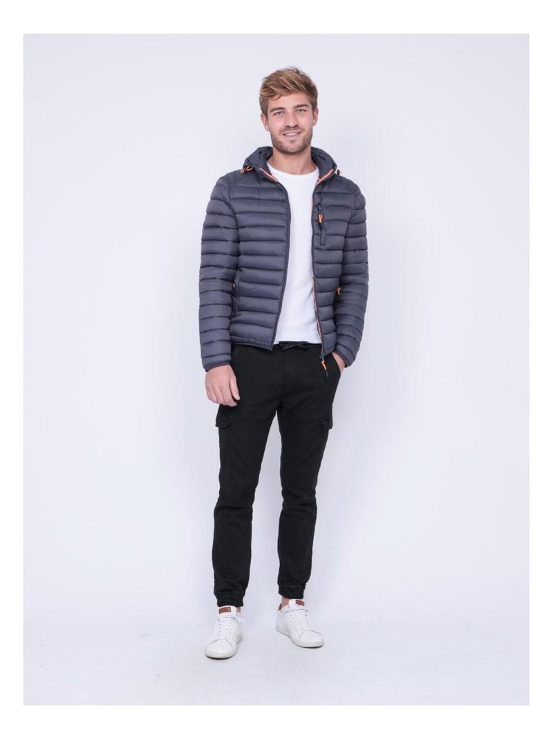 Doudoune légère capuche ZEGEL Gris - Kiabi