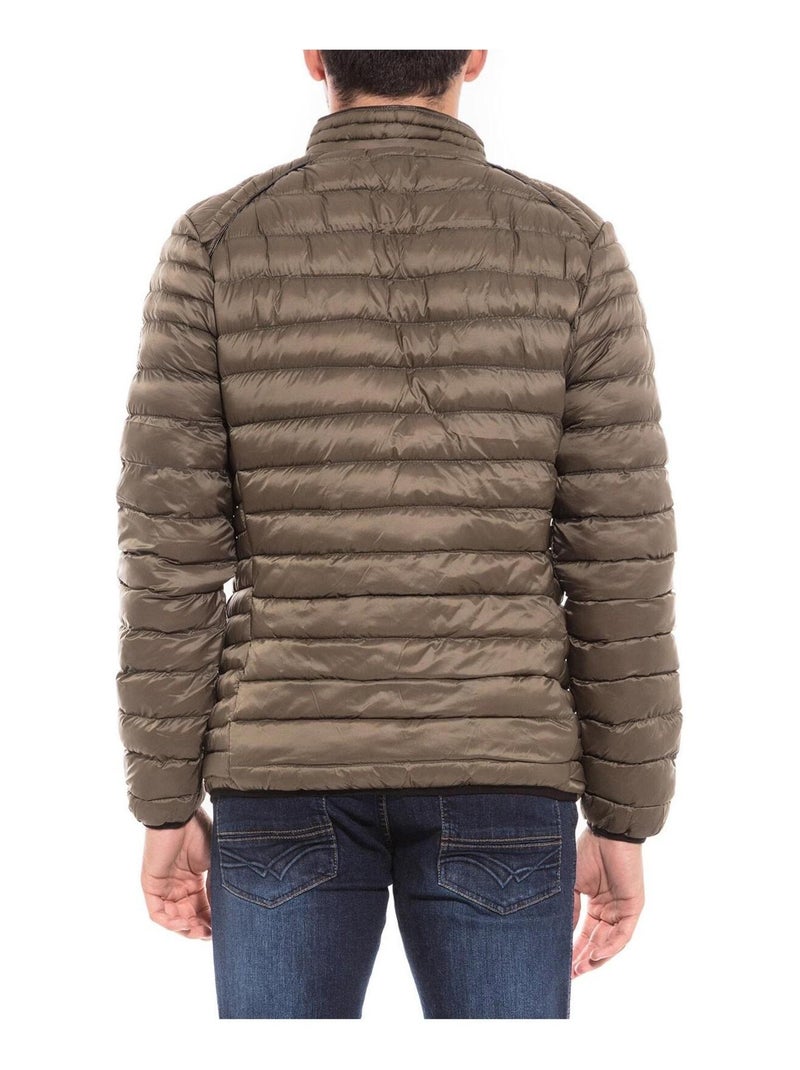 Doudoune légère col officier ZABROK Kaki - Kiabi