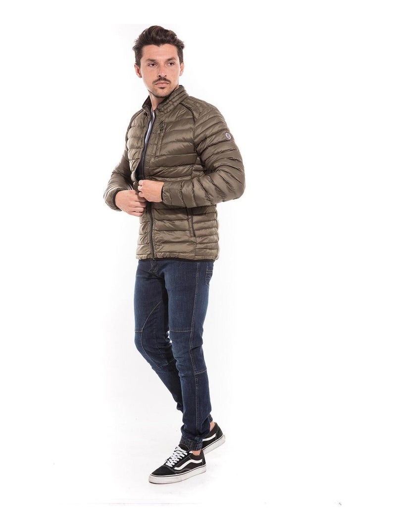 Doudoune légère col officier ZABROK Kaki - Kiabi