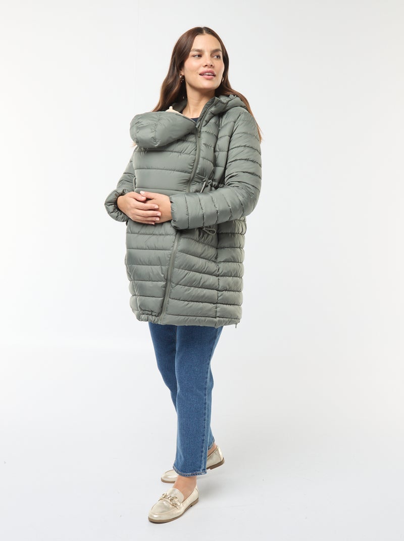 Doudoune légère de maternité + portage Kaki - Kiabi