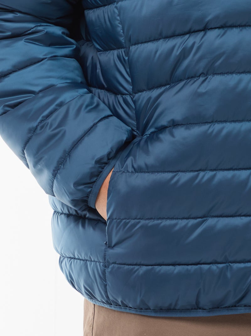 Doudoune légère matelassée avec capuche Bleu - Kiabi