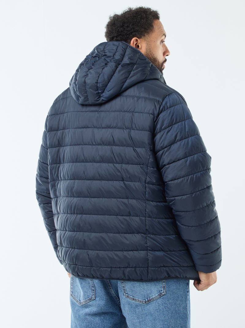 Doudoune légère matelassée avec capuche Bleu marine - Kiabi