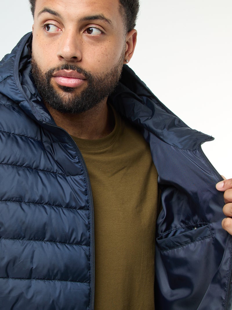 Doudoune légère matelassée avec capuche Bleu marine - Kiabi