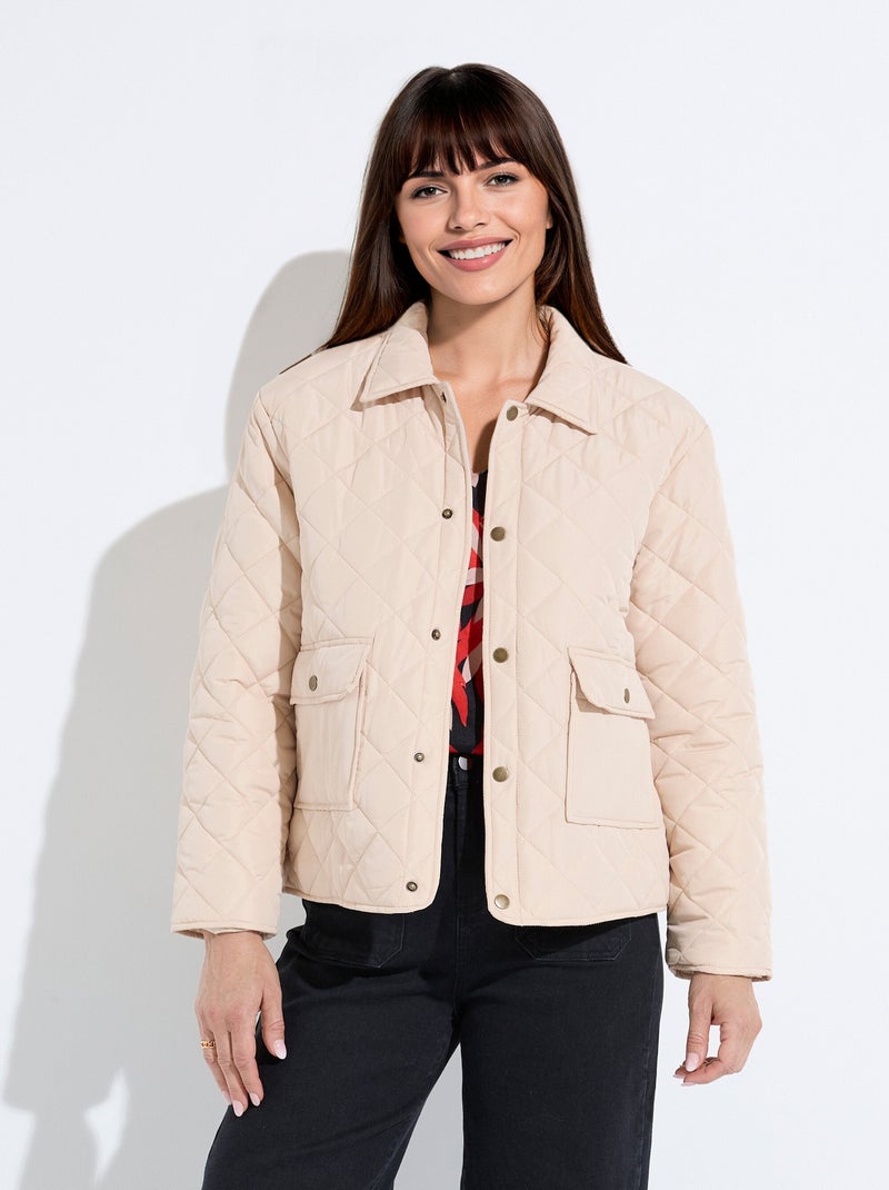 Doudoune légère matelassée pressionnée Beige sable - Kiabi