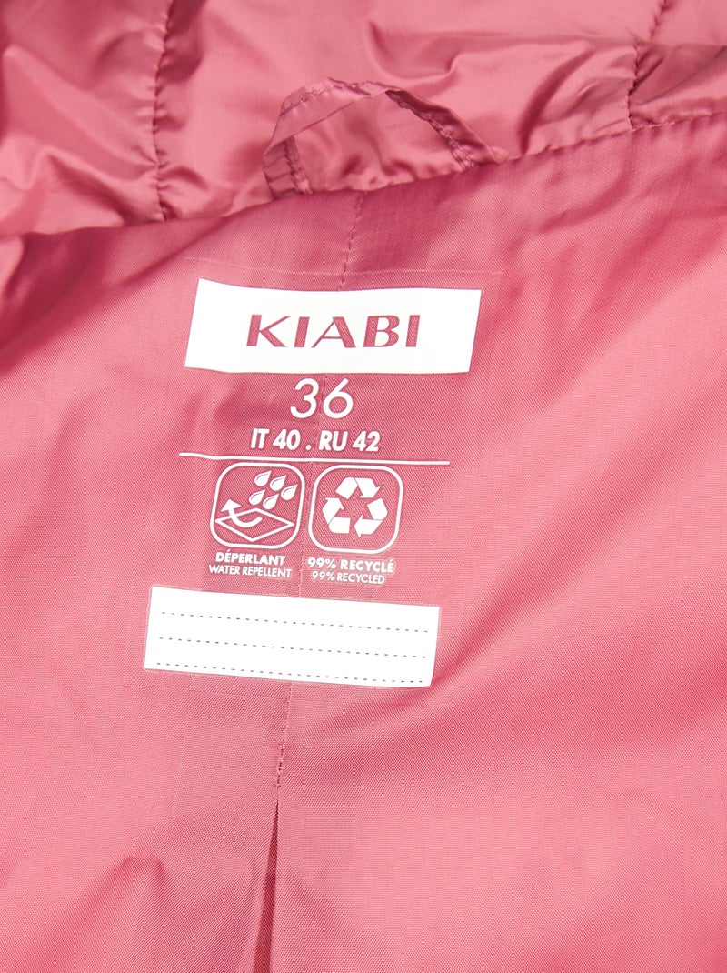 Doudoune légère matelassée Rose - Kiabi
