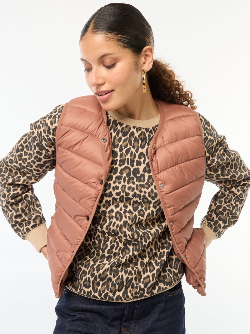 Doudoune légère matelassée sans manches Camel - Kiabi