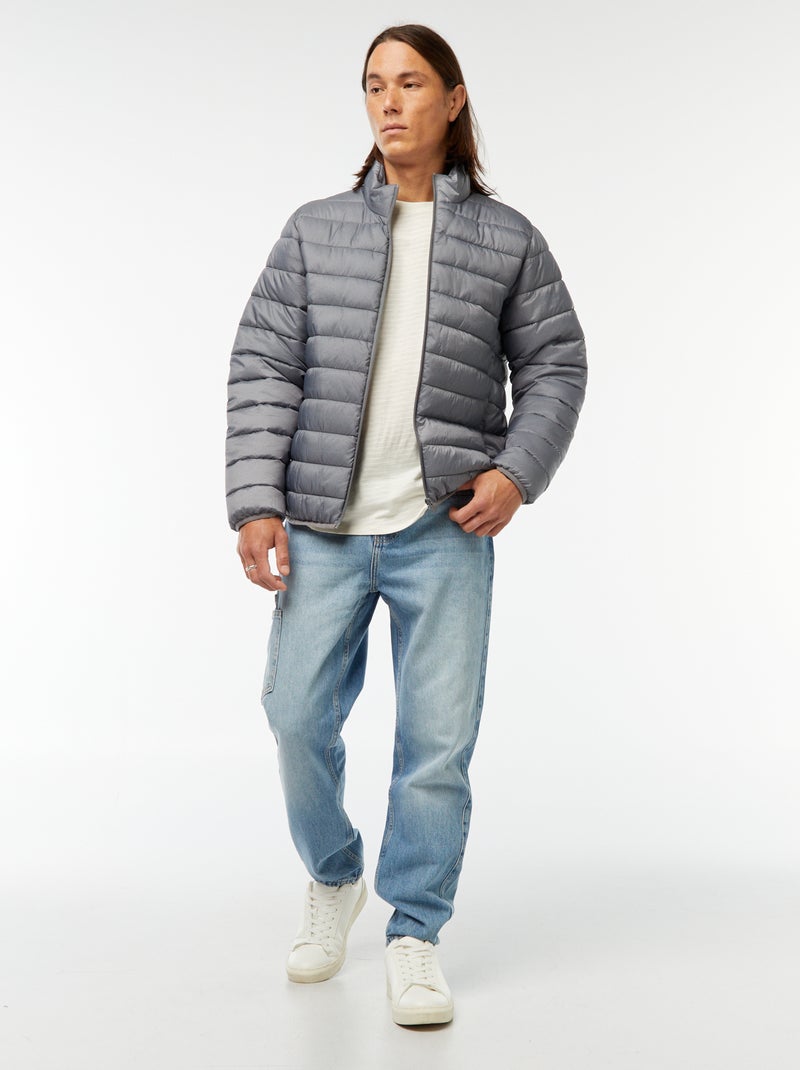 Doudoune légère matelassée unie Gris - Kiabi