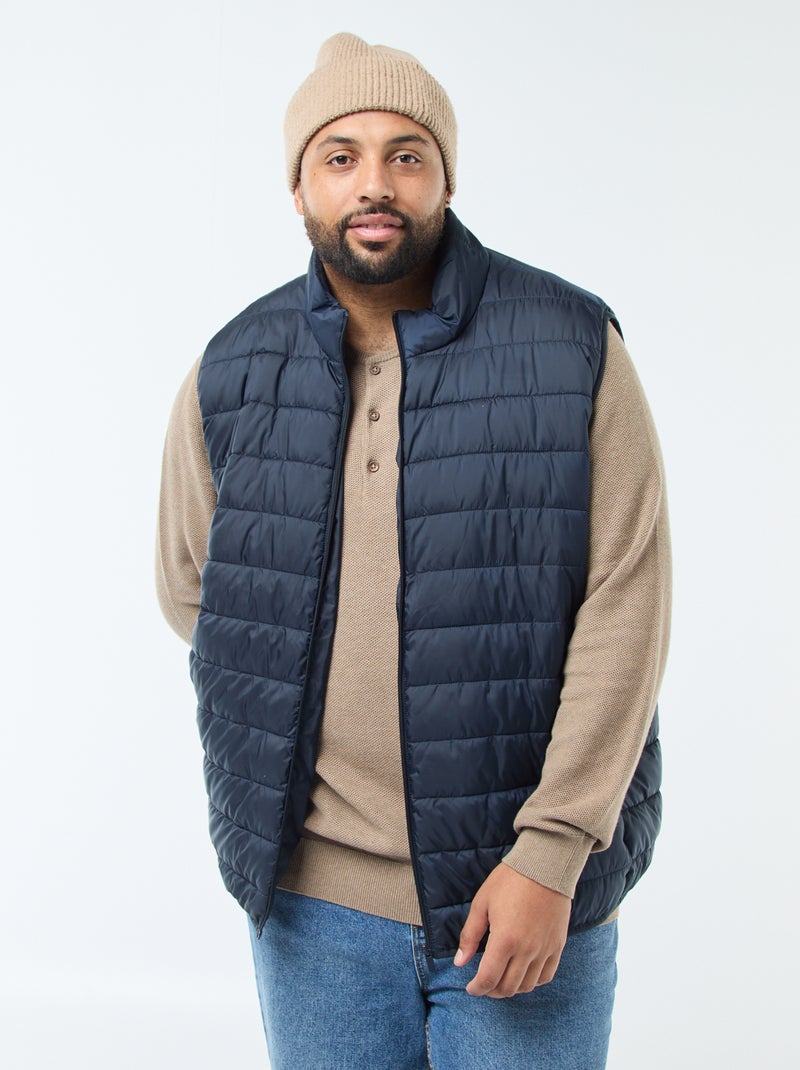 Doudoune légère sans manches à col montant Bleu marine Grandes