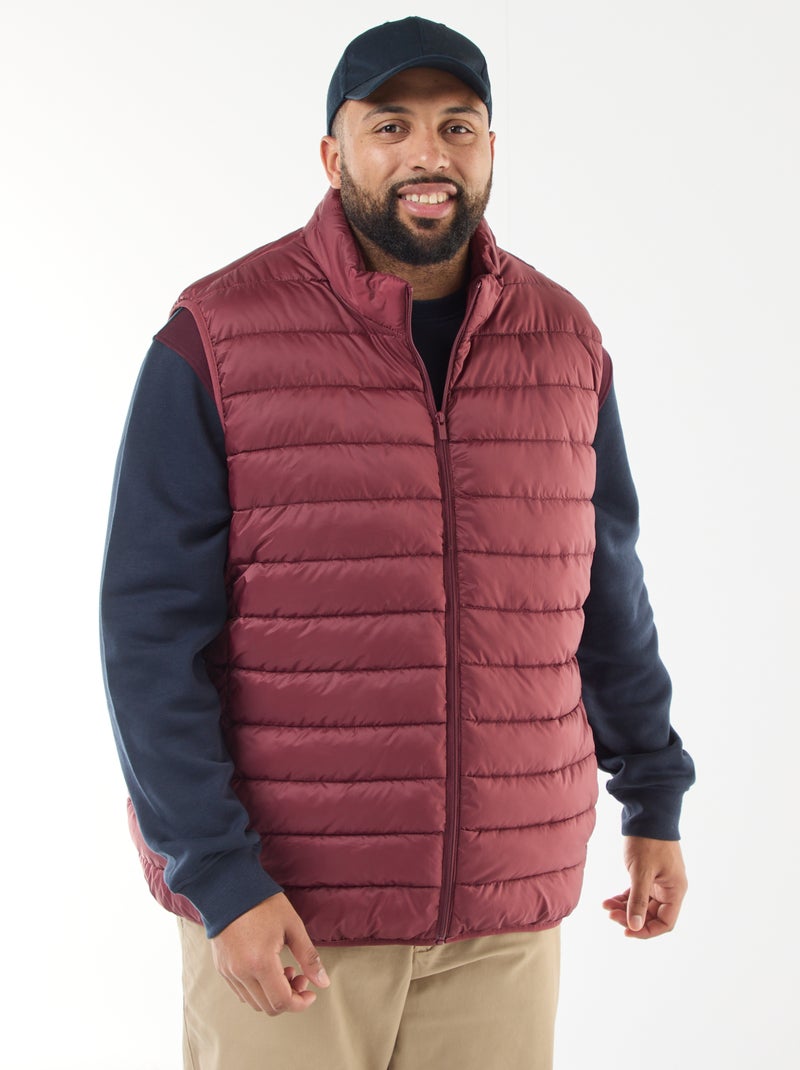 Doudoune légère sans manches à col montant Rouge - Kiabi