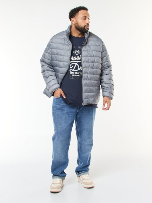 Doudoune légère unie à manches longues et col montant - Kiabi