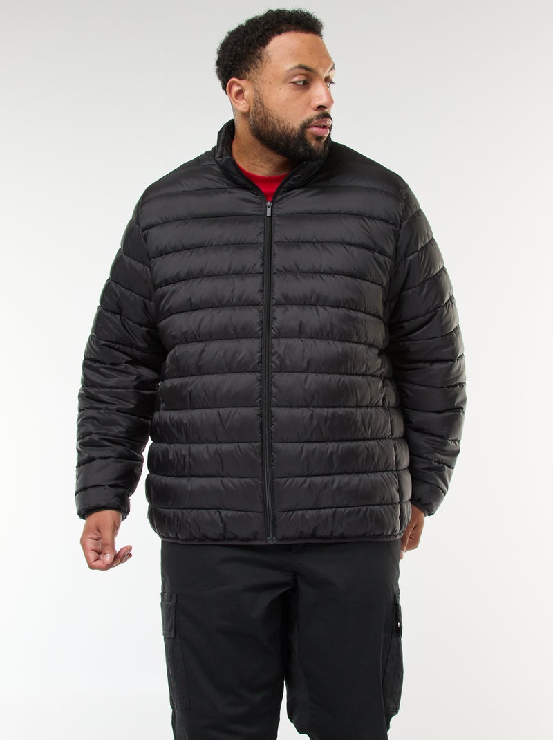 Doudoune légère unie à manches longues et col montant Noir - Kiabi