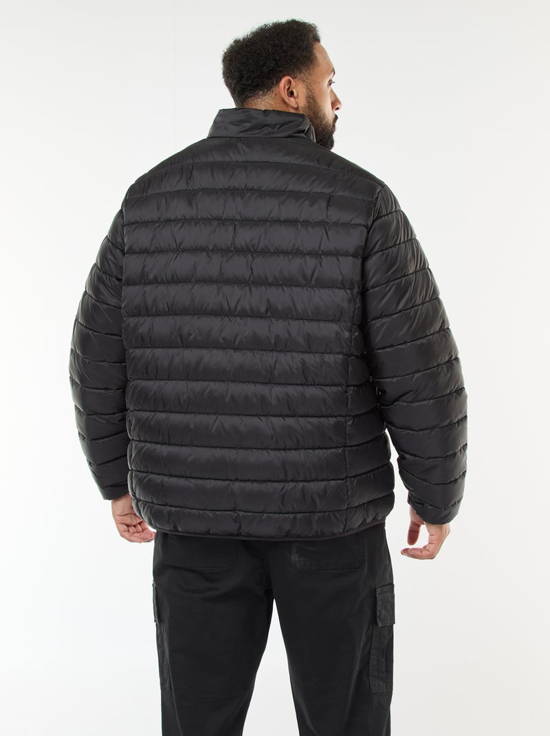 Doudoune légère unie à manches longues et col montant Noir - Kiabi