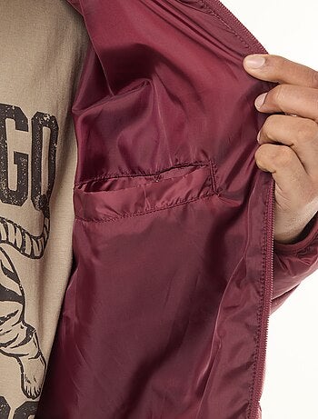 Doudoune légère unie à manches longues et col montant