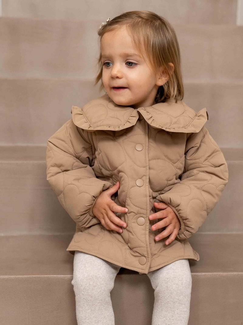 Doudoune light matelassée en cœur Marron Bébé fille