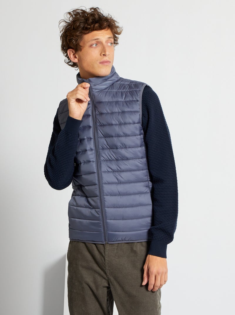 Doudoune light sans manches gris - Kiabi