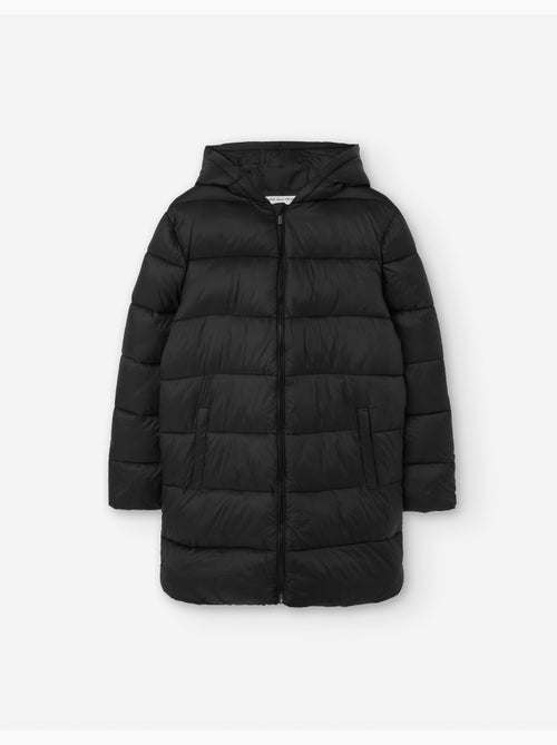 Doudoune longue à capuche et poches - Kiabi