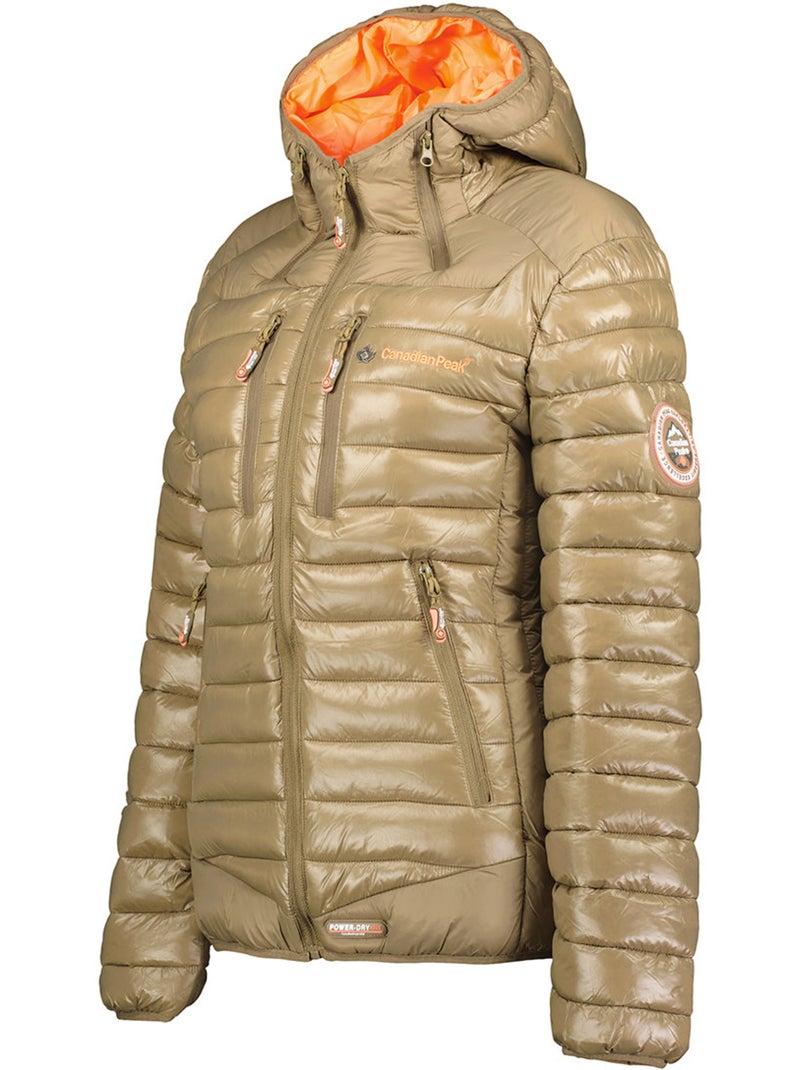 Doudoune longue à capuche fausse fourrure blondat – canadian peak Taupe - Kiabi