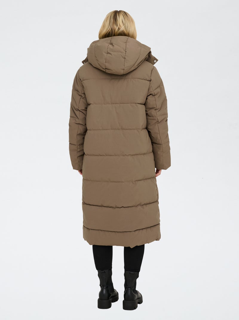 Doudoune longue à capuche matelassée 'JDY' Beige - Kiabi