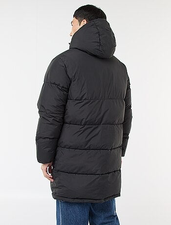 Doudoune longue à capuche unie