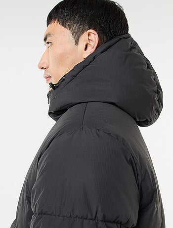 Doudoune longue à capuche unie