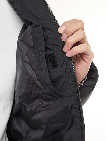 Doudoune longue à capuche unie