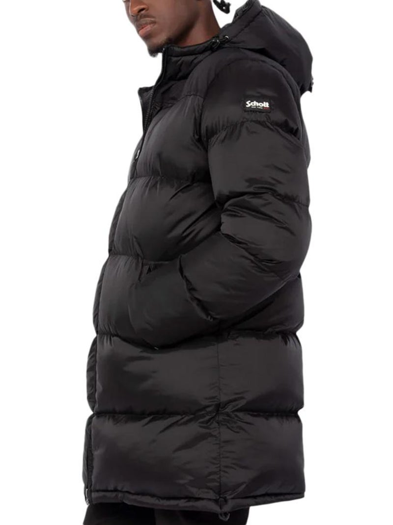 Doudoune longue e à capuche Homme Schott Noir - Kiabi
