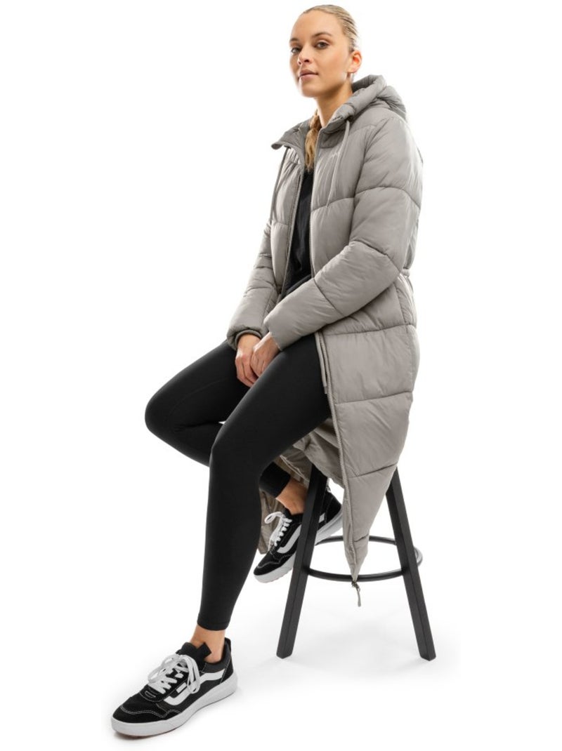 Doudoune longue femme lifestyle femme hemisphere Blanc Gris - Kiabi