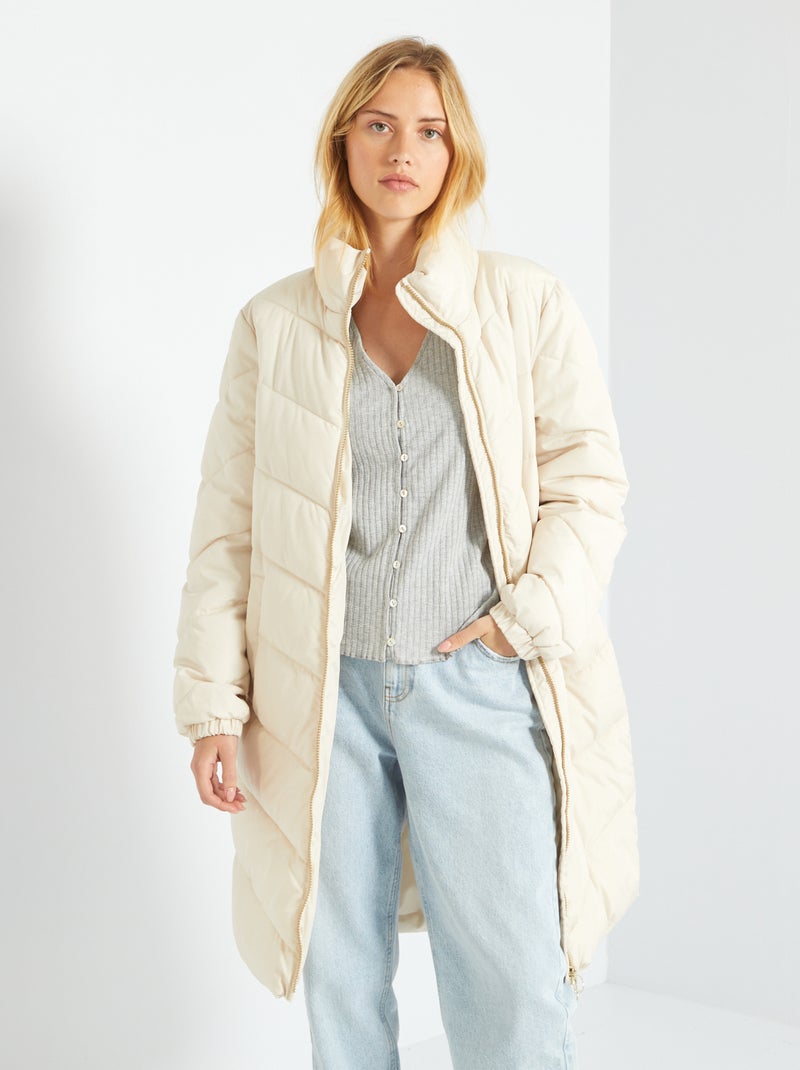 Doudoune longue 'JDY' Blanc - Kiabi