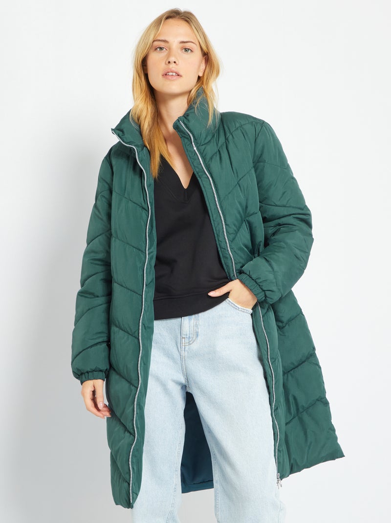 Doudoune longue 'JDY' Vert - Kiabi