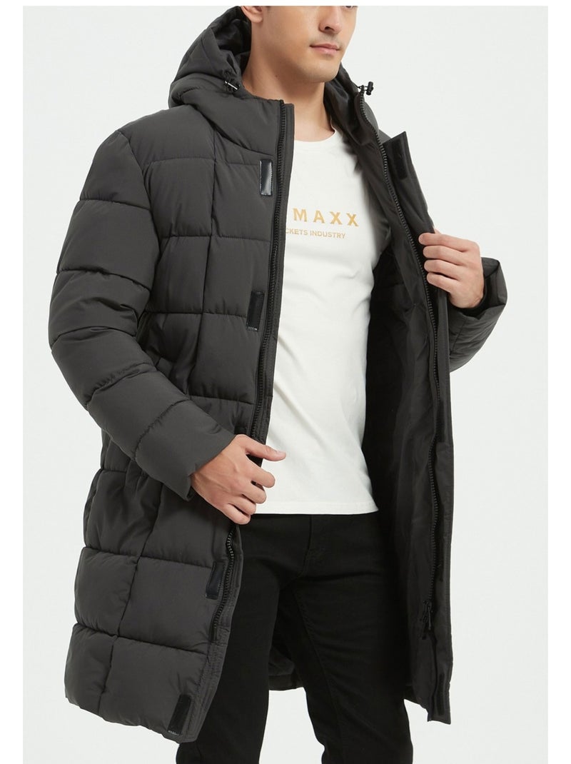 doudoune longue Kebello gris anthracite - Kiabi