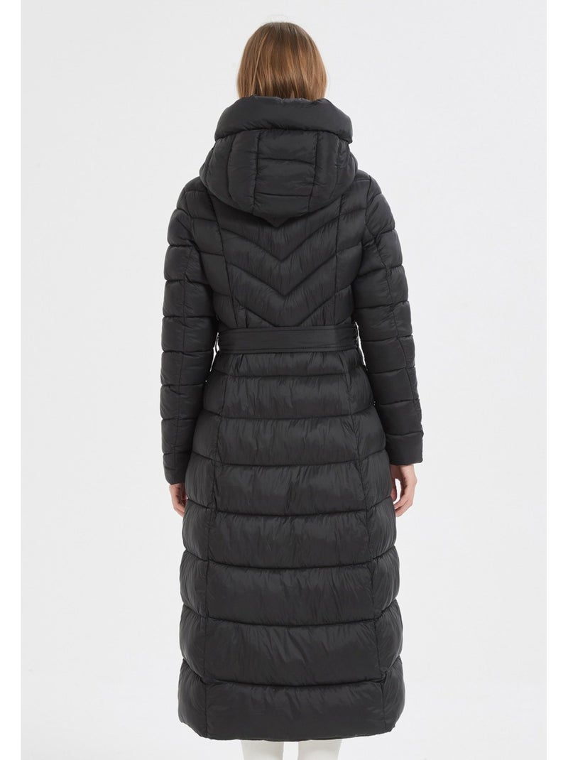 Doudoune Longue Kebello Noir Noir - Kiabi