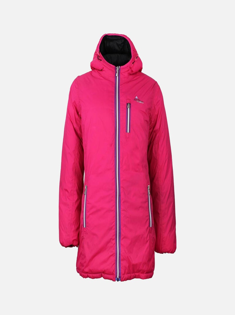Doudoune longue réversible de ski   AWILL - PEAK MOUNTAIN Rose fushia - Kiabi