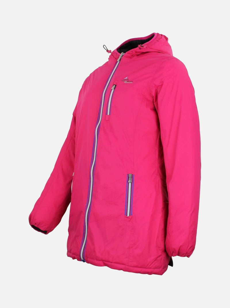 Doudoune longue réversible de ski   AWILL - PEAK MOUNTAIN Rose fushia - Kiabi