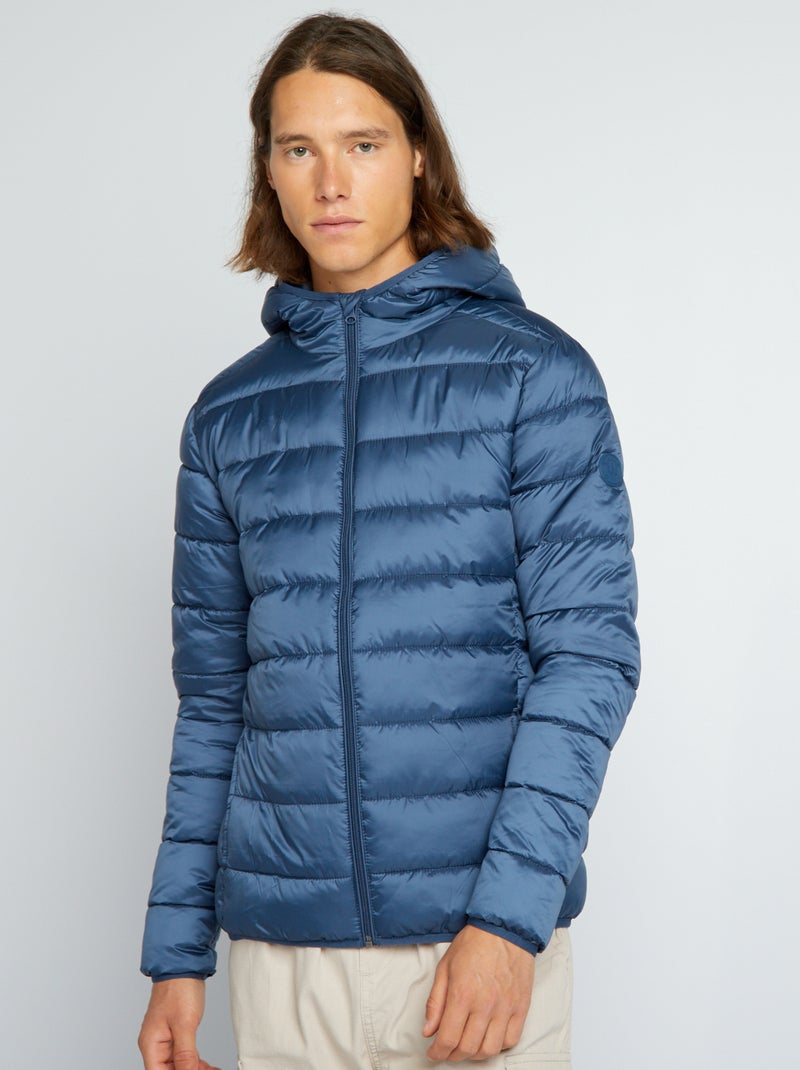 Doudoune matelassé à capuche Bleu - Kiabi