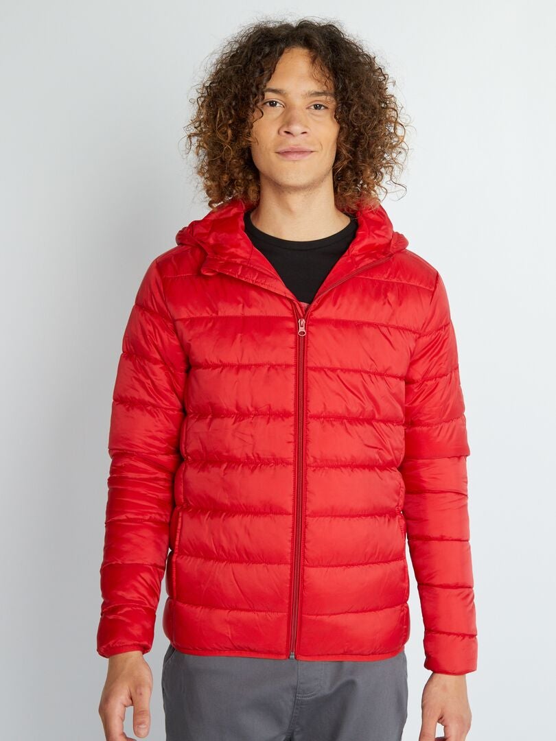 Doudoune matelassé à capuche Rouge - Kiabi