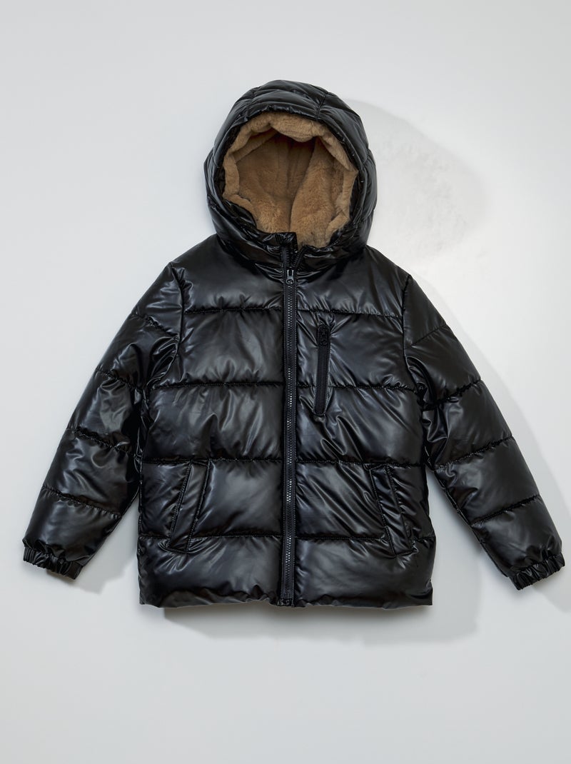 Doudoune matelassé avec doublure polaire Noir - Kiabi