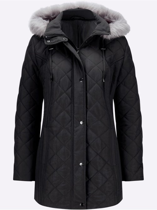Doudoune matelassée à capuche amovible et empiècement en fourrure - Taille standard - Moda Vilona - Kiabi Doudoune matelassée à capuche amovible et empiècement en fourrure - Taille standard - Moda Vilona - Kiabi