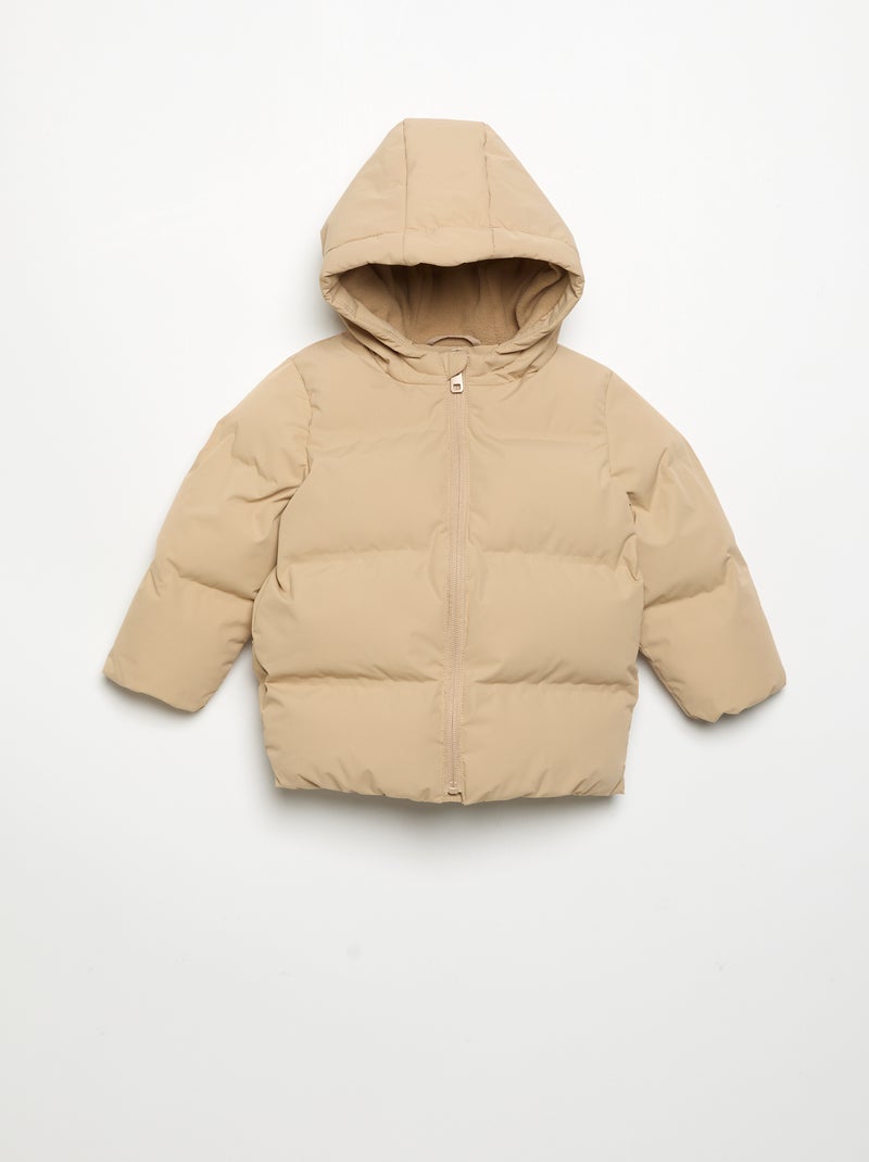 Doudoune matelassée à capuche Beige - Kiabi