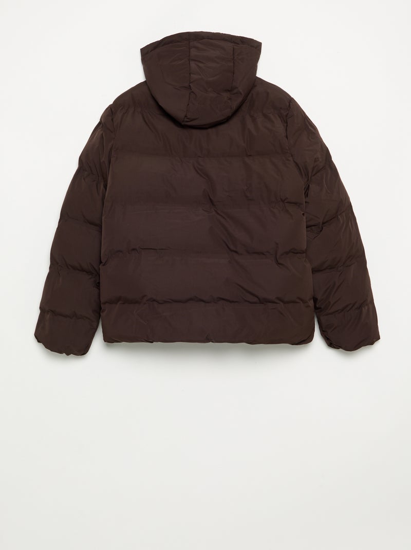 Doudoune matelassée à capuche Marron - Kiabi