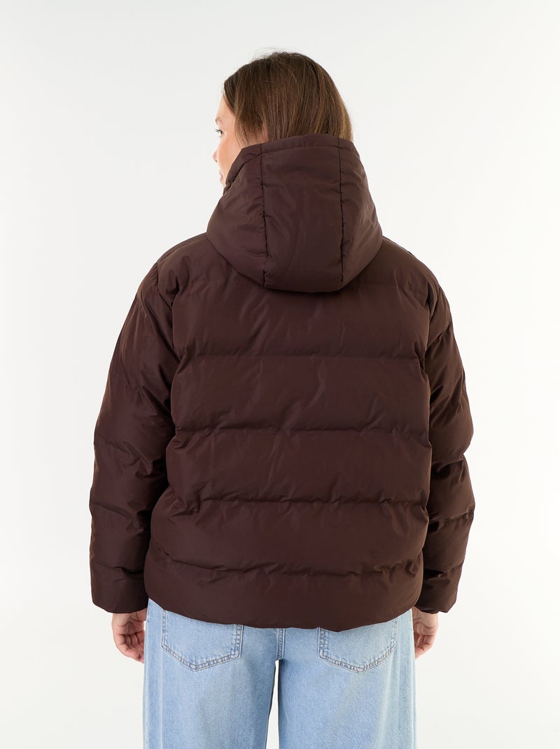 Doudoune matelassée à capuche Marron - Kiabi
