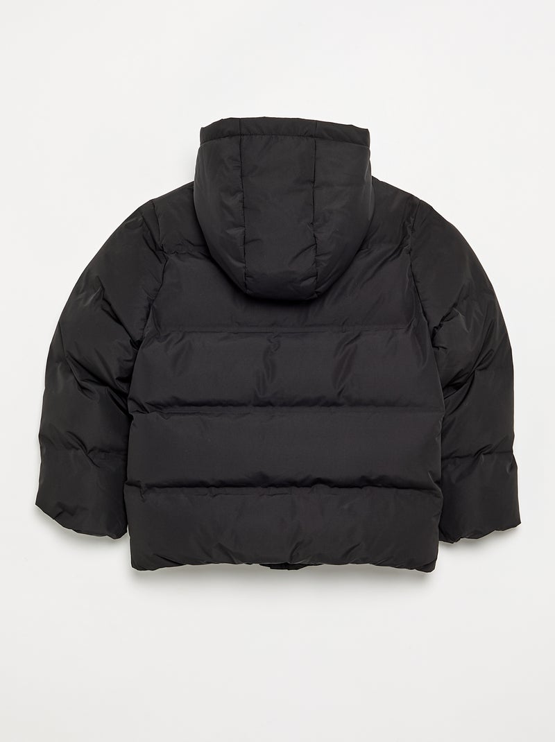 Doudoune matelassée à capuche Noir - Kiabi