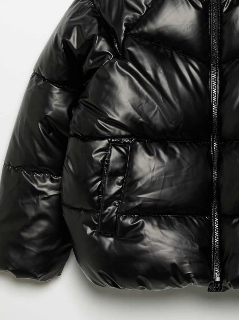 Doudoune matelassée à capuche Noir - Kiabi