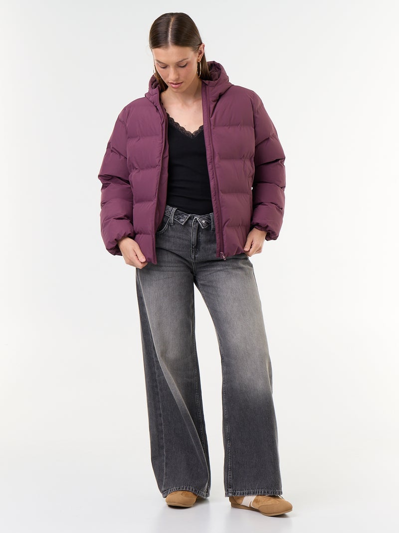 Doudoune matelassée à capuche Violet - Kiabi