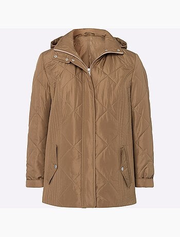 Doudoune matelassée à col montant et capuche amovible avec poches - taille standard - moda vilona