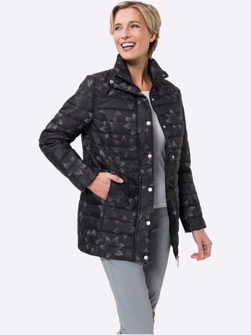 Doudoune matelassée à col réversible avec fleurs et poches - Taille standard - Moda Vilona - Kiabi