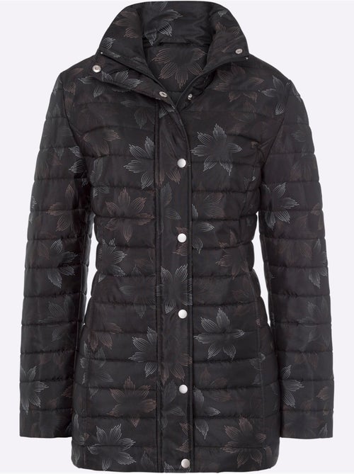 Doudoune matelassée à col réversible avec fleurs et poches - Taille standard - Moda Vilona - Kiabi