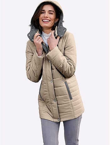 Doudoune matelassée avec capuche amovible et poches pratiques - taille standard - moda vilona