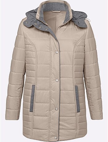Doudoune matelassée avec capuche amovible et poches pratiques - taille standard - moda vilona