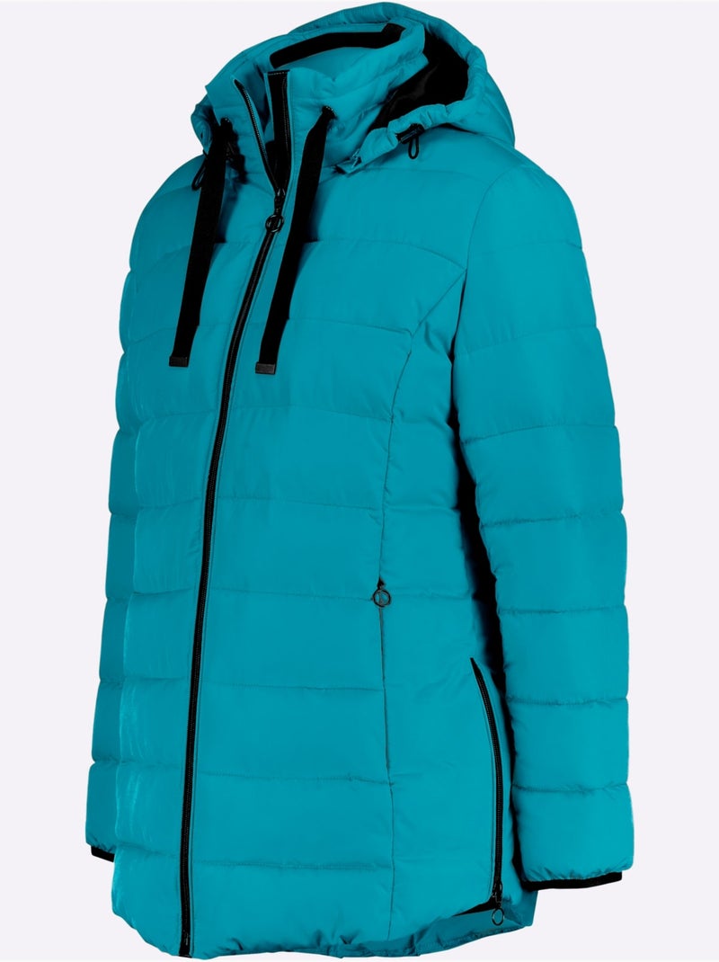 Doudoune matelassée avec capuche amovible et poches zippées - Taille standard - Witt Bleu pétrole - Kiabi