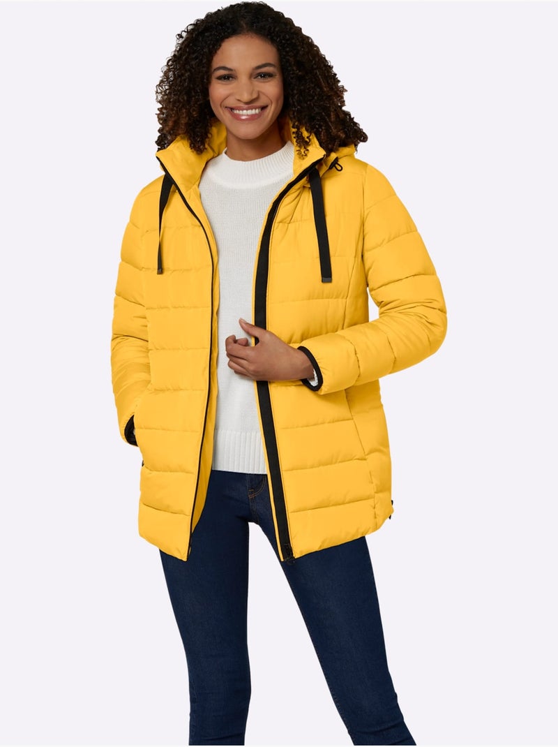 Doudoune matelassée avec capuche amovible et poches zippées - Taille standard - Witt Ocre - Kiabi